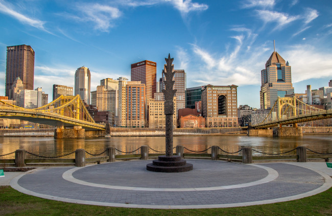 Обои картинки фото pittsburgh, города, питтсбург , сша, панорама, небоскребы