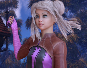 Картинка 3д+графика люди+ people девушка взгляд фон