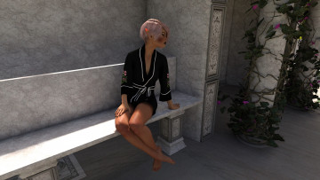 обоя 3д графика, эльфы , elves, взгляд, фон, эльфийка