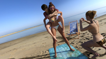 Картинка 3д+графика люди+ people фон взгляд девушки