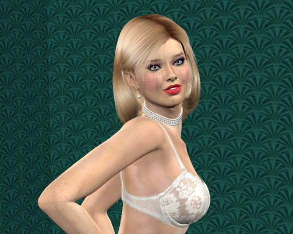 Обои картинки фото 3д графика, люди , people, фон, взгляд, девушка