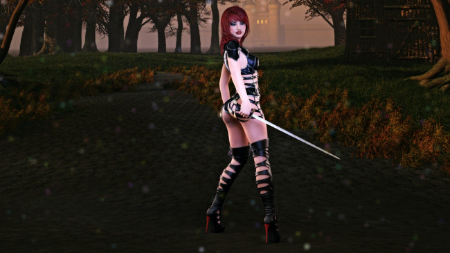 Обои картинки фото 3д графика, амазонки , amazon, фон, взгляд, девушка