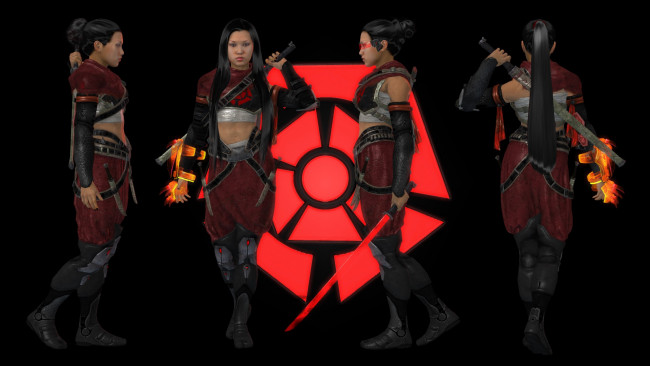 Обои картинки фото 3д графика, фантазия , fantasy, девушки, фон, взгляд