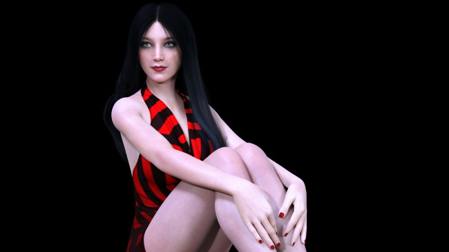 Обои картинки фото 3д графика, люди , people, фон, взгляд, девушка