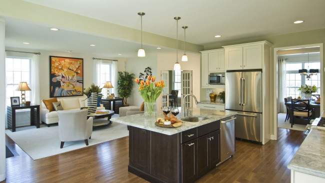 Обои картинки фото 3д графика, реализм , realism, гостиная, мебель, интерьер, кухня, дизайн