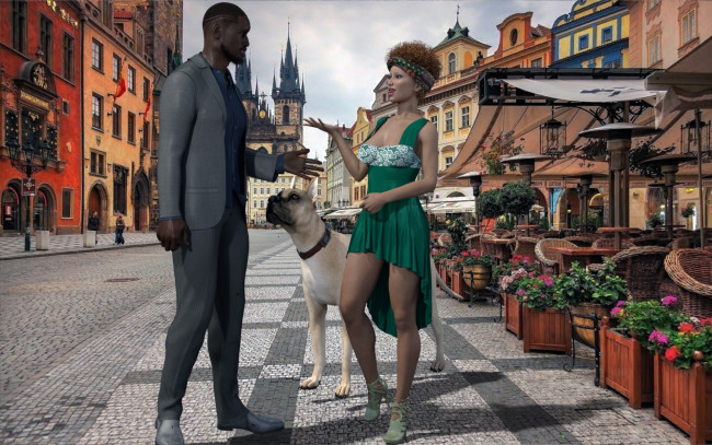 Обои картинки фото 3д графика, люди , people, фон, взгляд, девушка