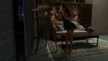 Картинка 3д+графика люди+ people девушка взгляд фон