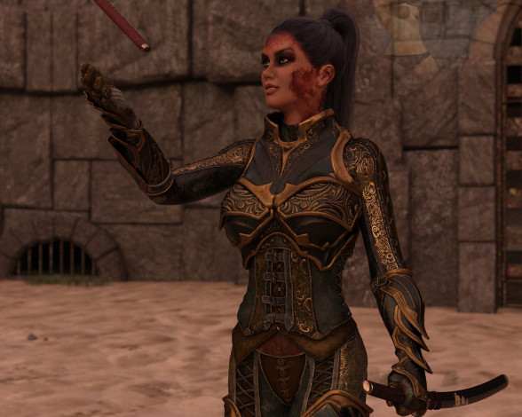 Обои картинки фото 3д графика, фантазия , fantasy, девушка, взгляд, фон