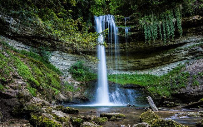 Обои картинки фото природа, водопады, поток, водопад, вода