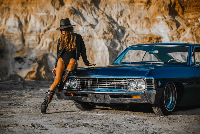 Обои картинки фото автомобили, -авто с девушками, ретро