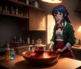 Картинка аниме магия +колдовство +halloween нейросети графика нейроарт ai art нейронные сети рисунки нейро искусство