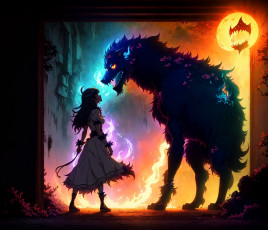 Картинка аниме магия +колдовство +halloween нейросети графика нейроарт ai art нейронные сети рисунки нейро искусство