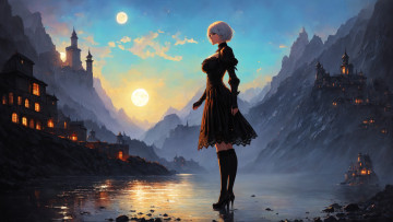 Картинка аниме город +улицы +интерьер +здания нейросети графика нейроарт ai art нейронные сети рисунки нейро искусство