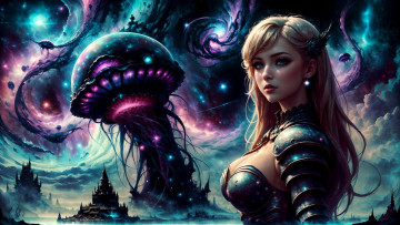 Картинка фэнтези девушки нейросети графика нейроарт ai art нейронные сети рисунки нейро искусство