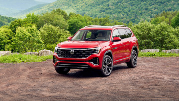 Картинка volkswagen+atlas+sel+4motion+r-line+2024 автомобили volkswagen atlas sel 4motion r line красный природа фольцваген атлас