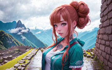 Картинка аниме пейзажи +природа нейросети графика нейроарт ai art нейронные сети рисунки нейро искусство