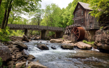 Картинка glade+creek+grist+mill разное мельницы glade creek grist mill