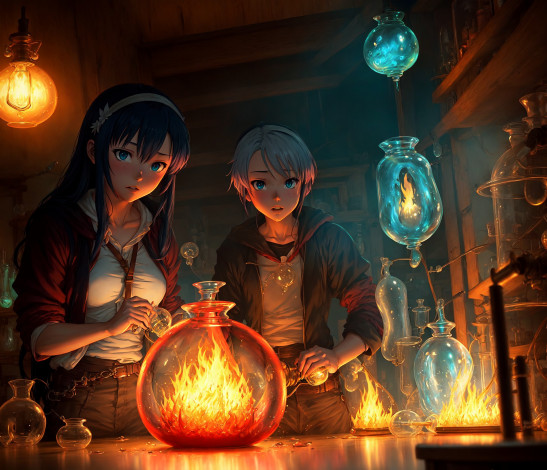 Обои картинки фото аниме, магия,  колдовство,  halloween, нейросети, графика, нейроарт, ai, art, нейронные, сети, рисунки, нейро, искусство