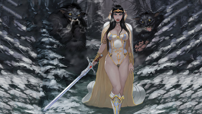 Обои картинки фото фэнтези, красавицы и чудовища, девушка, существа