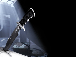 обоя видео игры, breakdown, нож, камень, трещины, свет