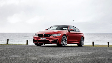 Картинка bmw+m4 автомобили bmw красный площадка море