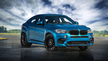 Картинка bmw+x6 автомобили bmw синий площадка лужи облака