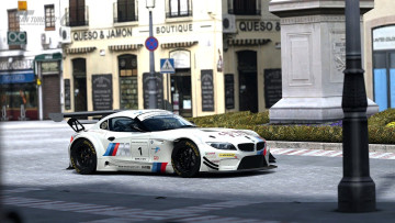 Картинка bmw+z4 автомобили bmw белый город улица дома