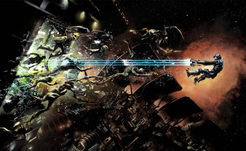 Картинка видео+игры dead+space+2 человек оружие выстрел монстры космос