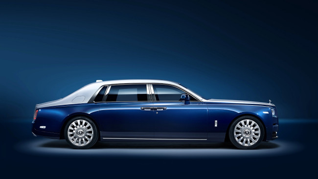 Обои картинки фото rolls-royce phantom, автомобили, rolls-royce, синий