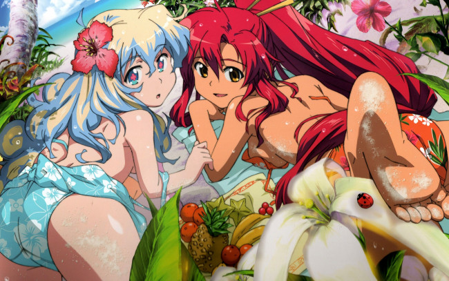 Обои картинки фото аниме, tengen, toppa, gurren, lagann, yoko, littner, nia, teppelin