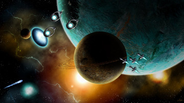 Картинка космос арт планеты свечения