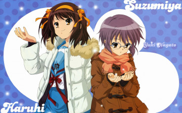 Картинка аниме the melancholy of haruhi suzumiya девушки