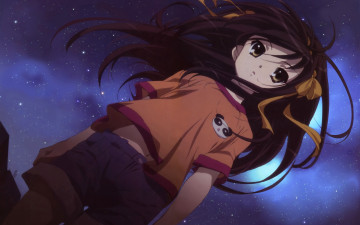 Картинка аниме the melancholy of haruhi suzumiya девушка