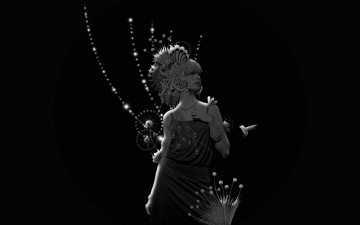 Картинка векторная графика птица девушка