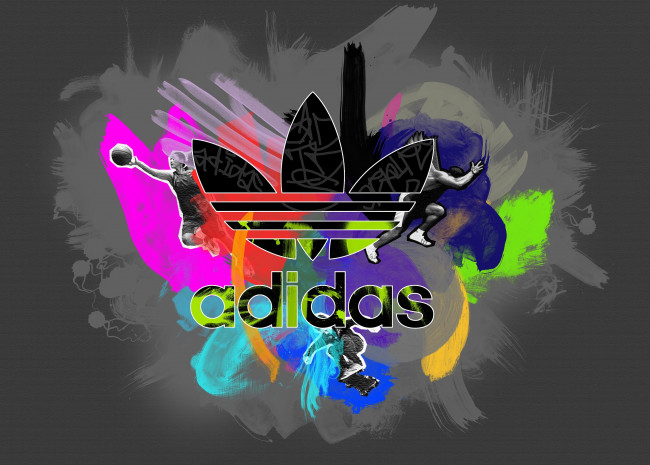 Обои картинки фото бренды, adidas, логотип, граффити