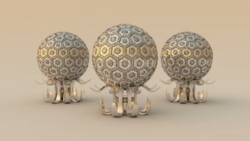 Картинка 3д графика шары подставки