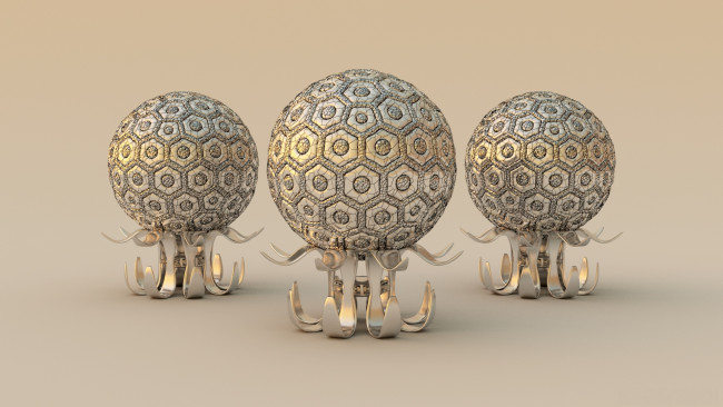 Обои картинки фото 3д, графика, шары, подставки