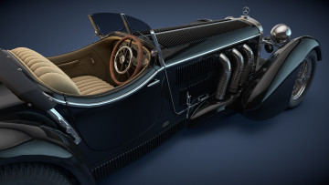 обоя автомобили, 3д, ss, mercedes, 1930