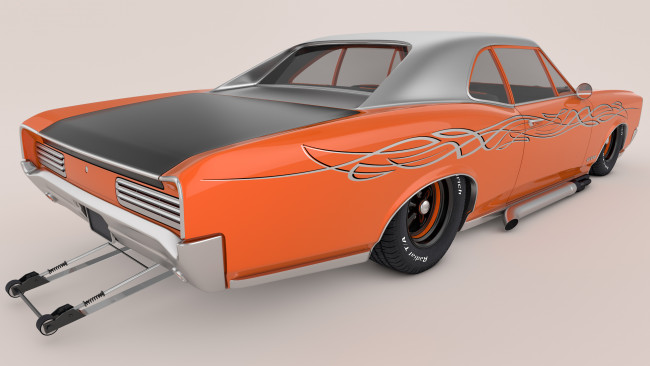 Обои картинки фото автомобили, 3д, 1966, pontiac