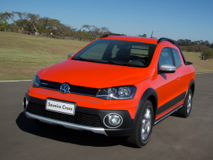 обоя автомобили, volkswagen, красный, cd, cross, saveiro, 2014г