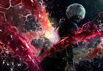 Картинка аниме tokyo+ghoul арт angel31424 tokyo ghoul kaneki ken парень маска магия дома зубы