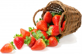 Картинка еда клубника +земляника ягоды корзинка