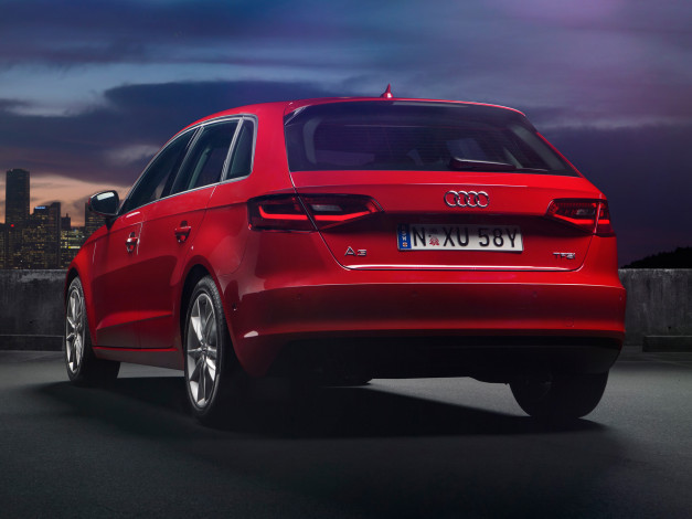 Обои картинки фото автомобили, audi, 1-4t, sportback, a3, красный, 2013г, 8v, au-spec