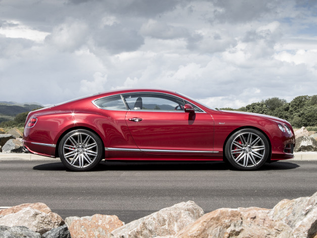 Обои картинки фото автомобили, bentley, gt, speed, красный, 2014г, uk-spec, continental
