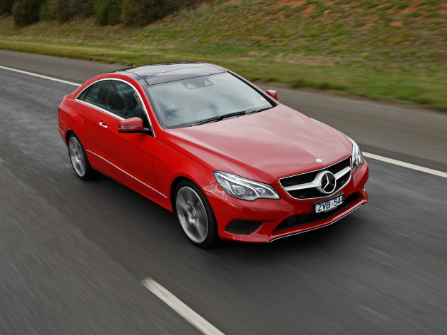 Обои картинки фото автомобили, mercedes-benz, красный, 2013г, c207, au-spec, coupe, e, 250