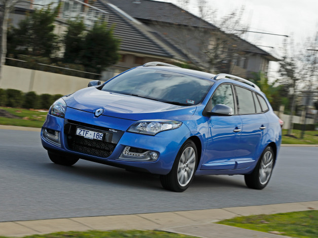 Обои картинки фото автомобили, renault, line, gt, estate, mеgane, au-spec, синий