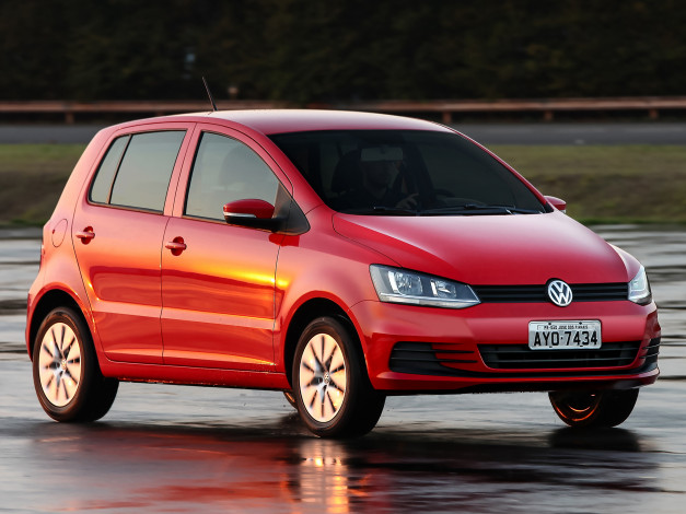 Обои картинки фото автомобили, volkswagen, красный, 2014г, trendline, fox