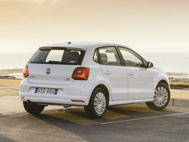 Обои картинки фото автомобили, volkswagen, светлый, 2014г, typ, 6r, au-spec, 5-door, polo, tsi