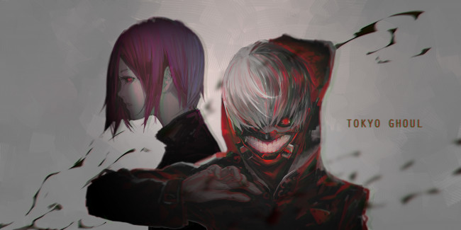 Обои картинки фото аниме, tokyo ghoul, tokyo, ghoul, kaneki, ken, kirishima, touka