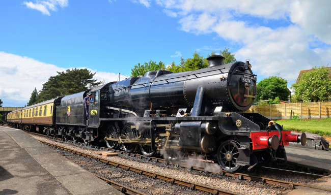 Обои картинки фото техника, паровозы, паровоз, рельсы, железная, дорога